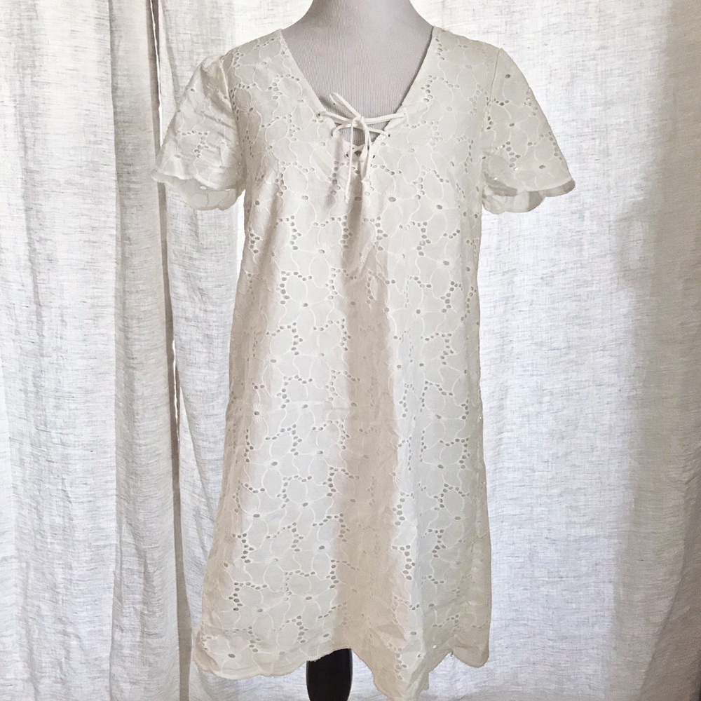 Sezane Ivory Lace Dress